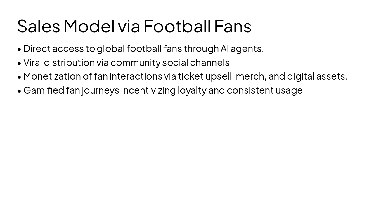 Slide 5 - Sales Model via Football Fans
