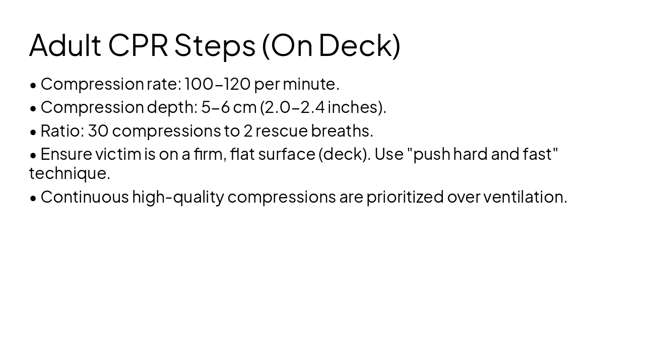 Slide 8 - Adult CPR Steps (On Deck)