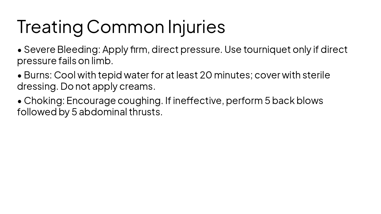 Slide 12 - Treating Common Injuries