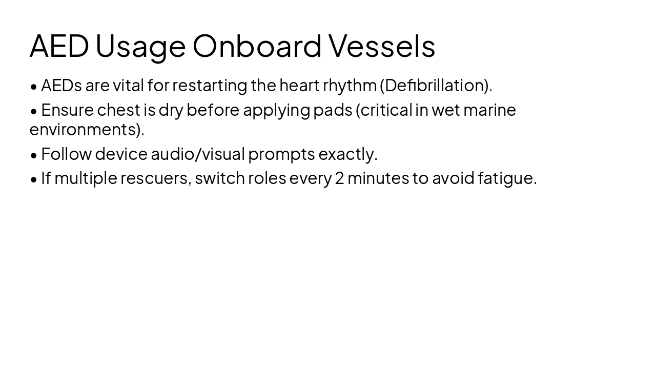 Slide 10 - AED Usage Onboard Vessels
