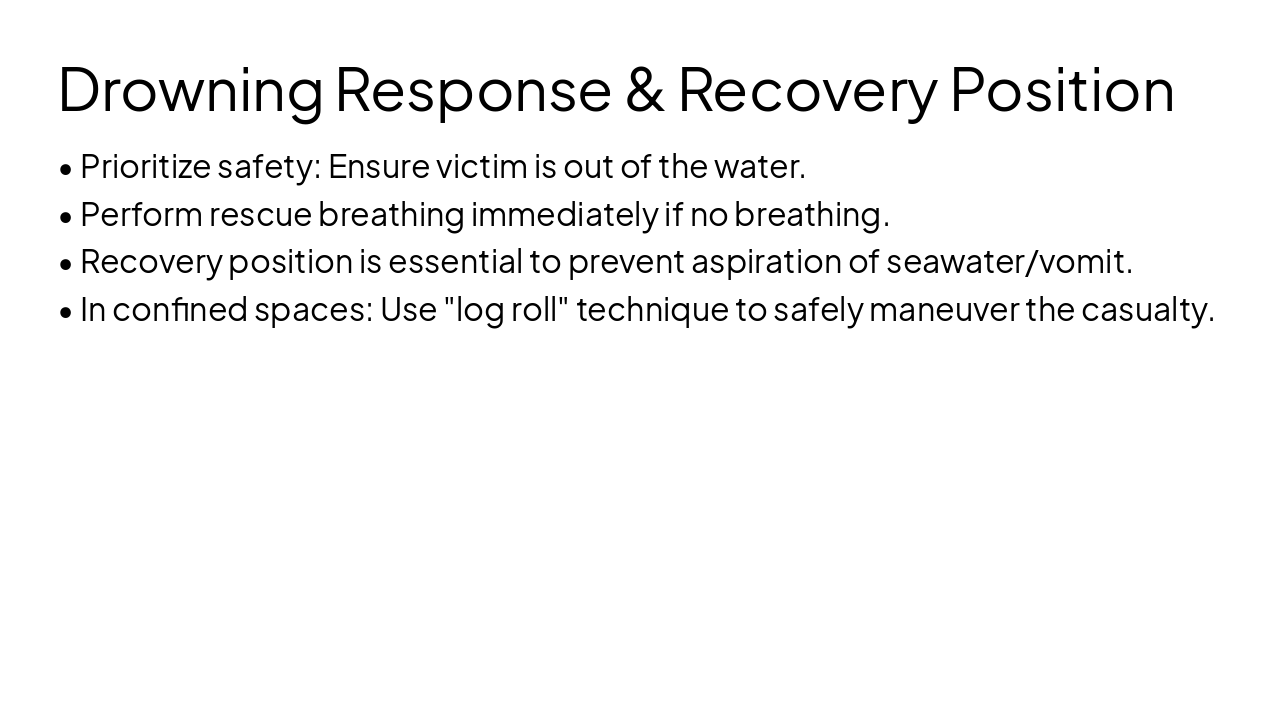 Slide 11 - Drowning Response & Recovery Position