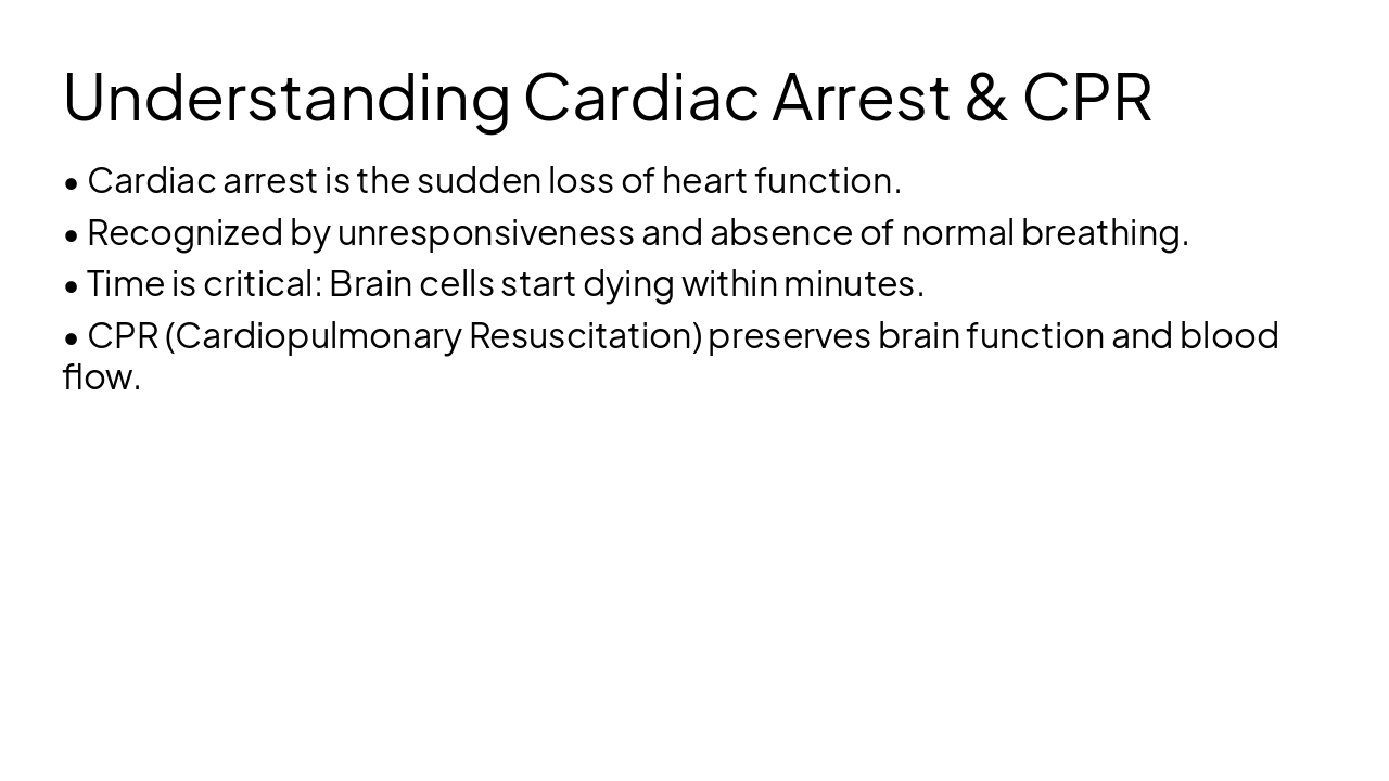 Slide 7 - Understanding Cardiac Arrest & CPR