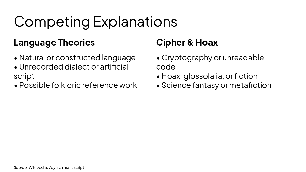 Slide 2 - Competing Explanations