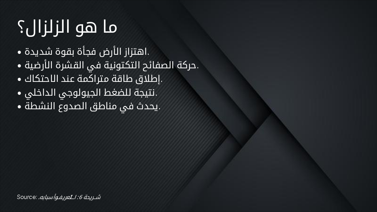 Slide 6 - ما هو الزلزال؟