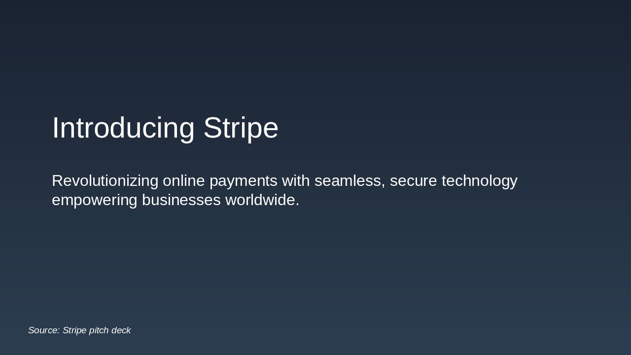 Stripe Pitch: Revolutionizing Payments