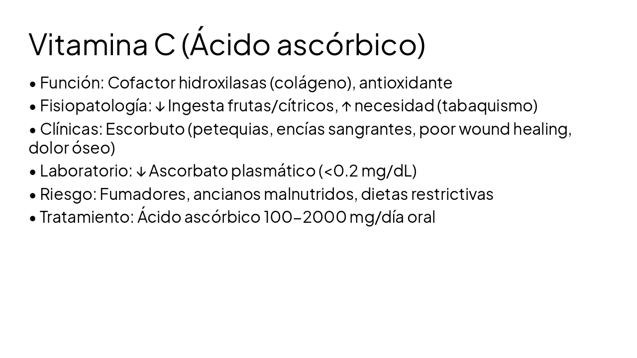 Slide 19 - Vitamina C (Ácido ascórbico)