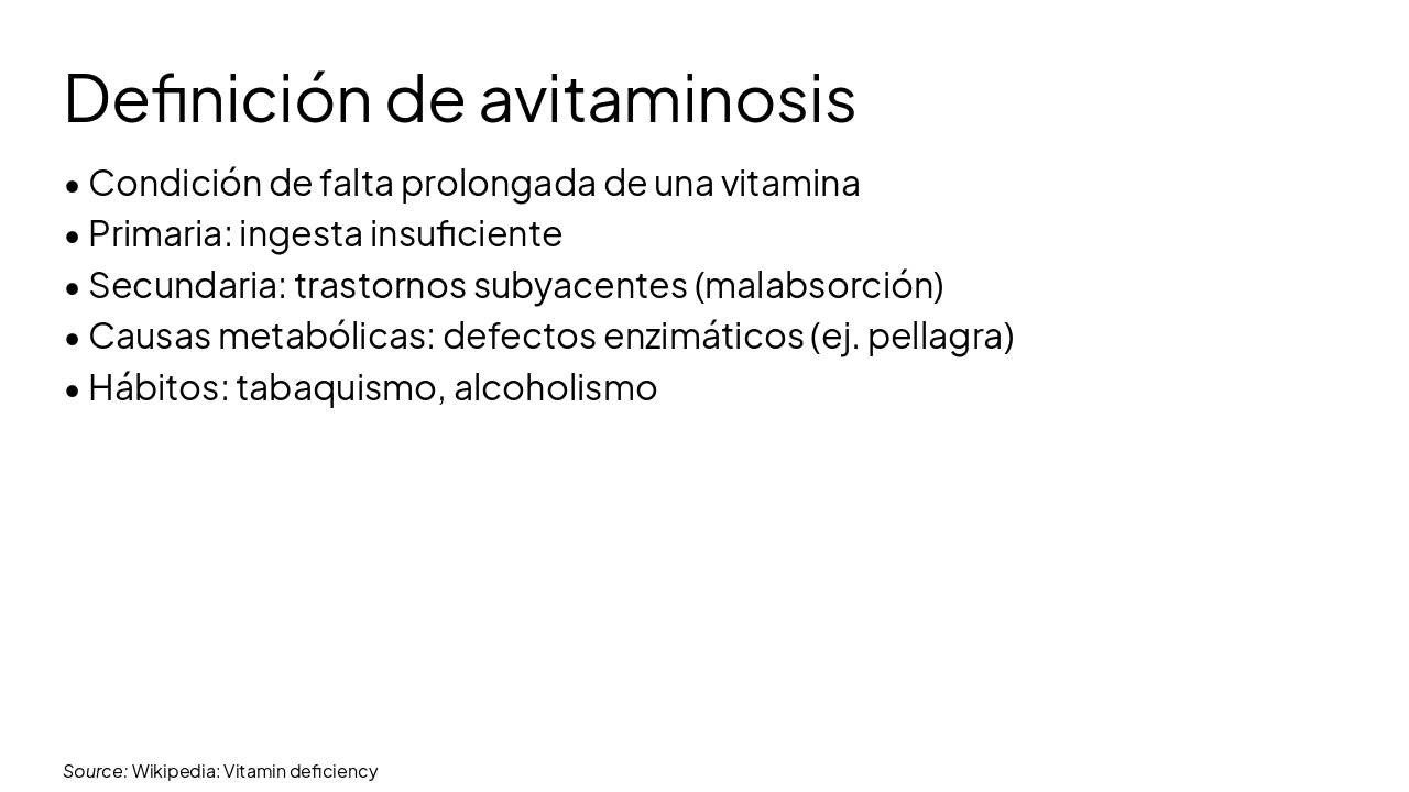 Slide 4 - Definición de avitaminosis