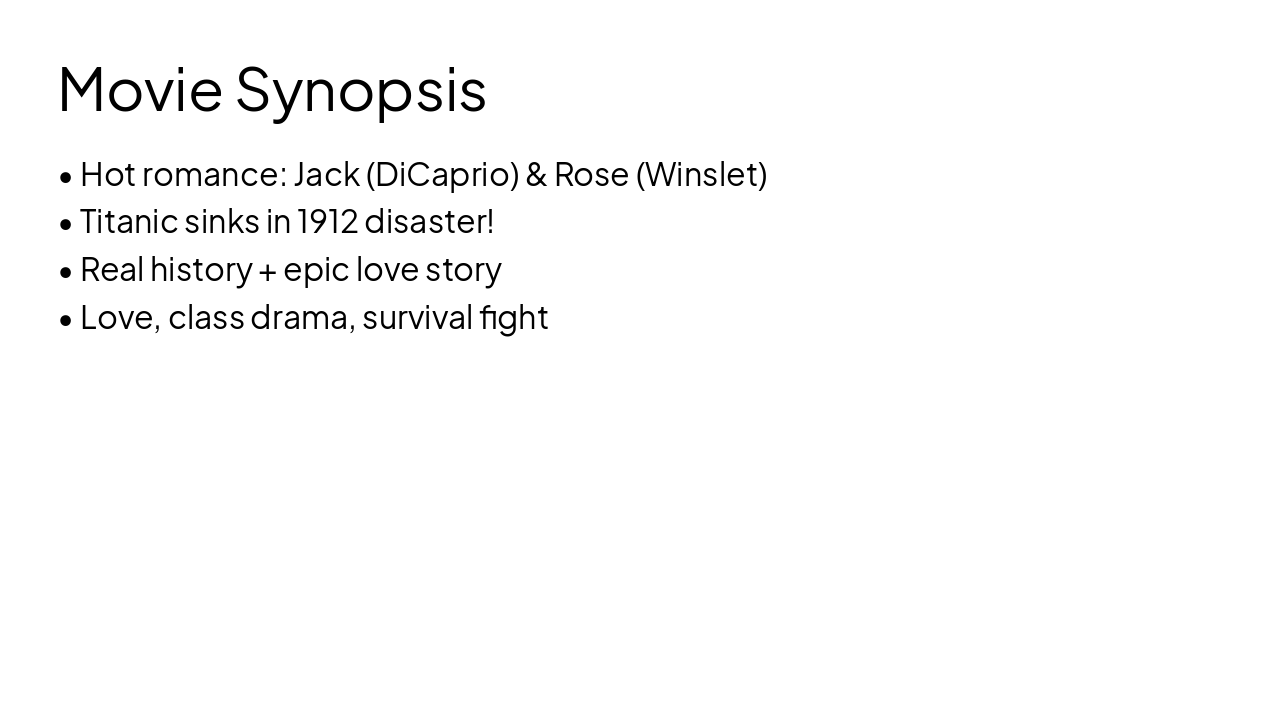 Slide 3 - Movie Synopsis