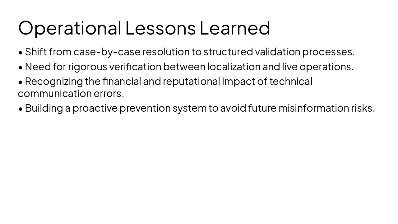 Slide 3 - Operational Lessons Learned
