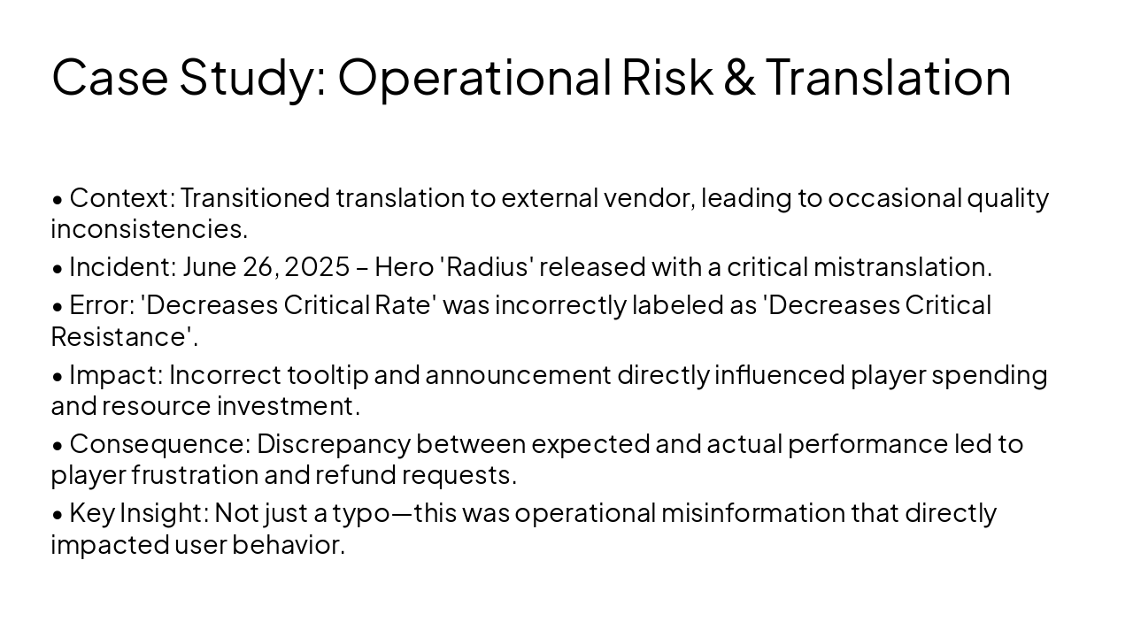 Slide 2 - Case Study: Operational Risk & Translation