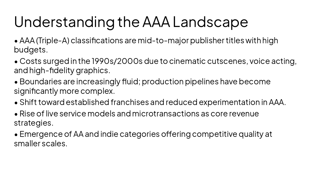 Slide 6 - Understanding the AAA Landscape