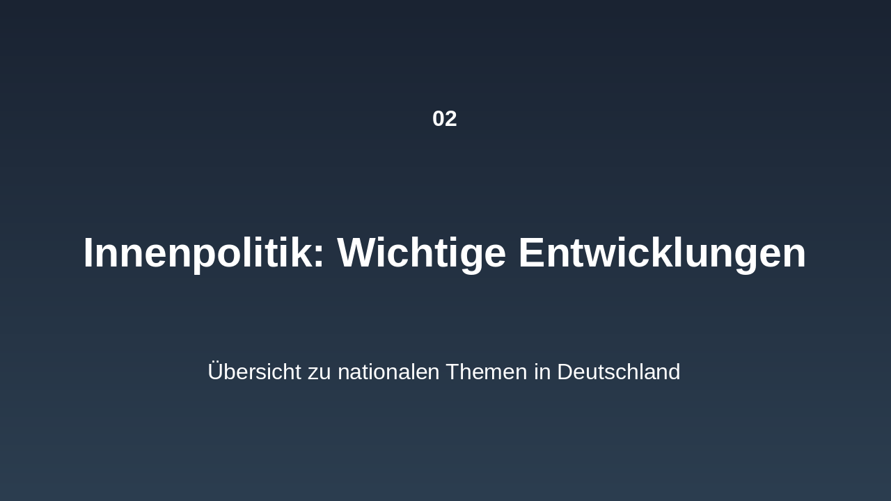 Slide 3 - Innenpolitik: Wichtige Entwicklungen