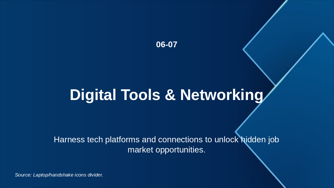 Slide 13 - Digital Tools & Networking