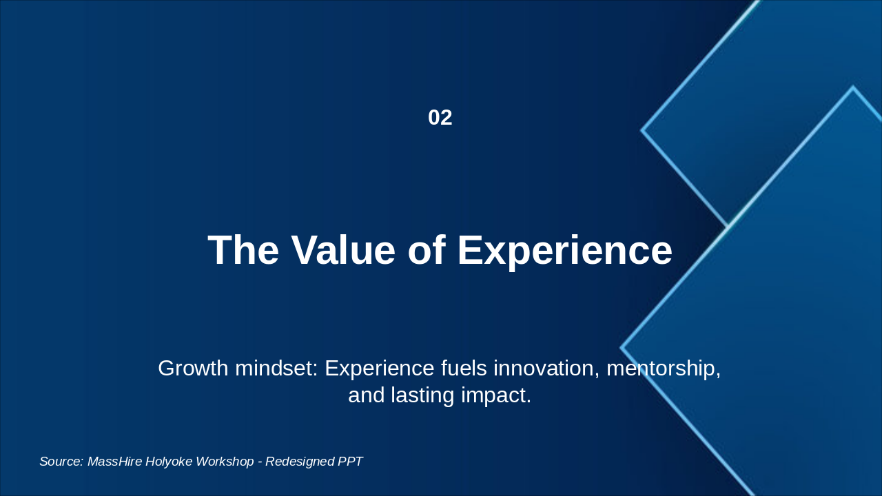 Slide 3 - The Value of Experience