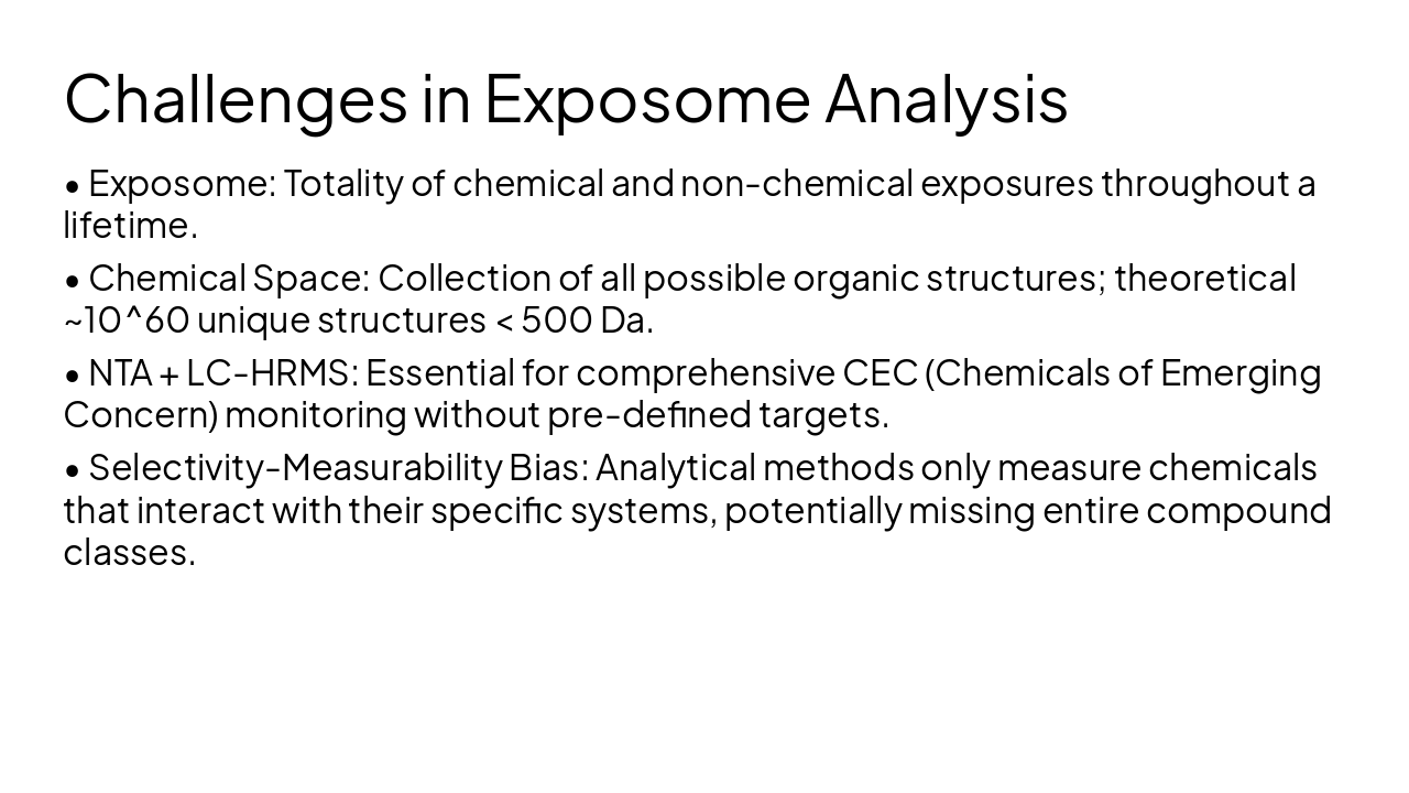 Slide 4 - Challenges in Exposome Analysis