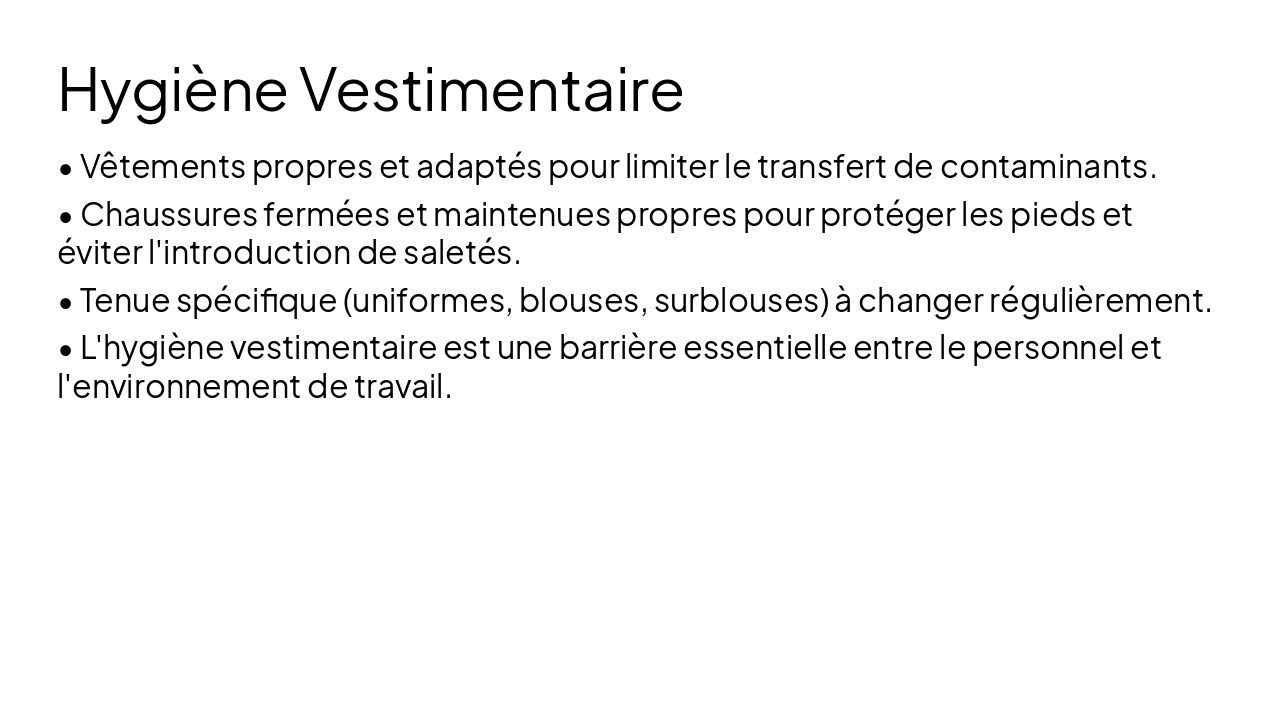 Slide 8 - Hygiène Vestimentaire