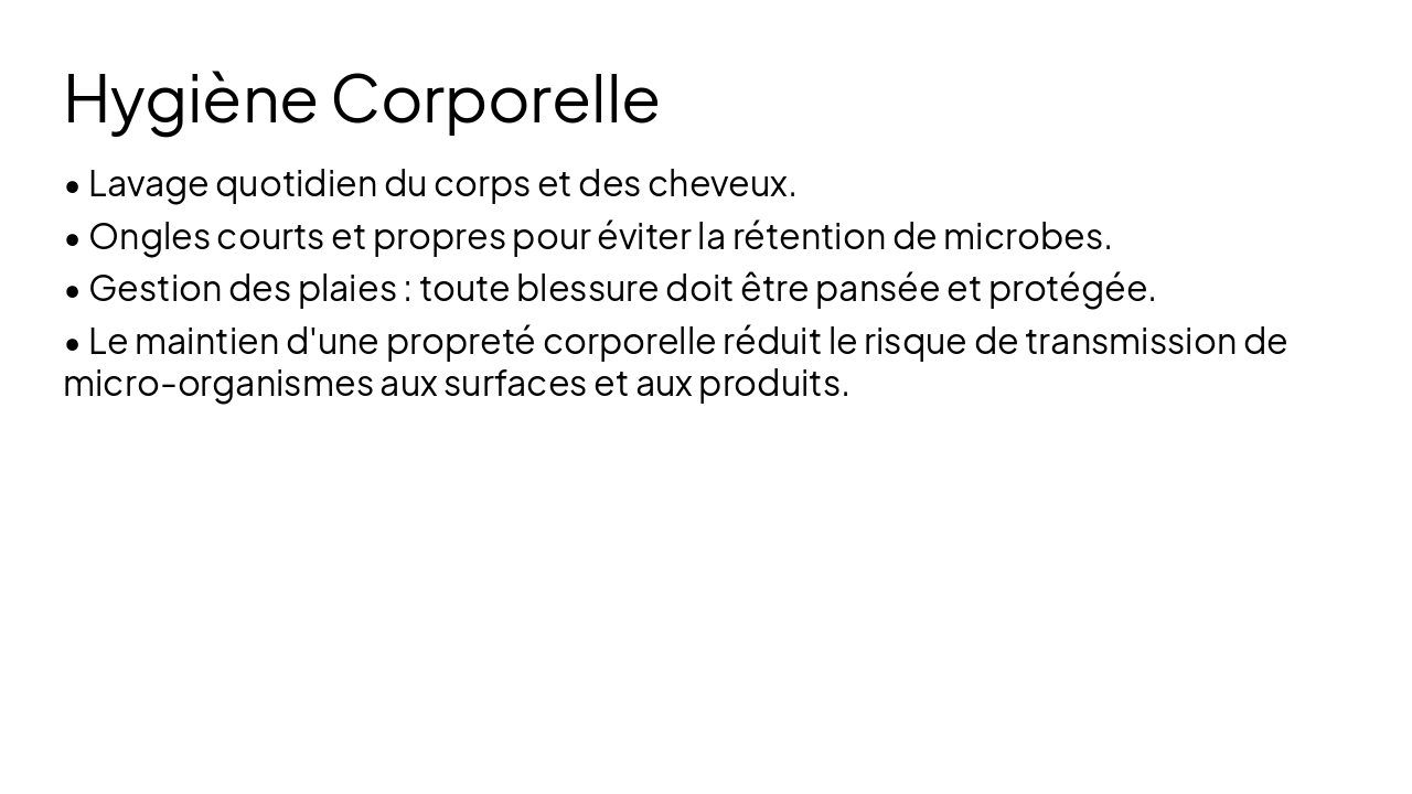 Slide 7 - Hygiène Corporelle
