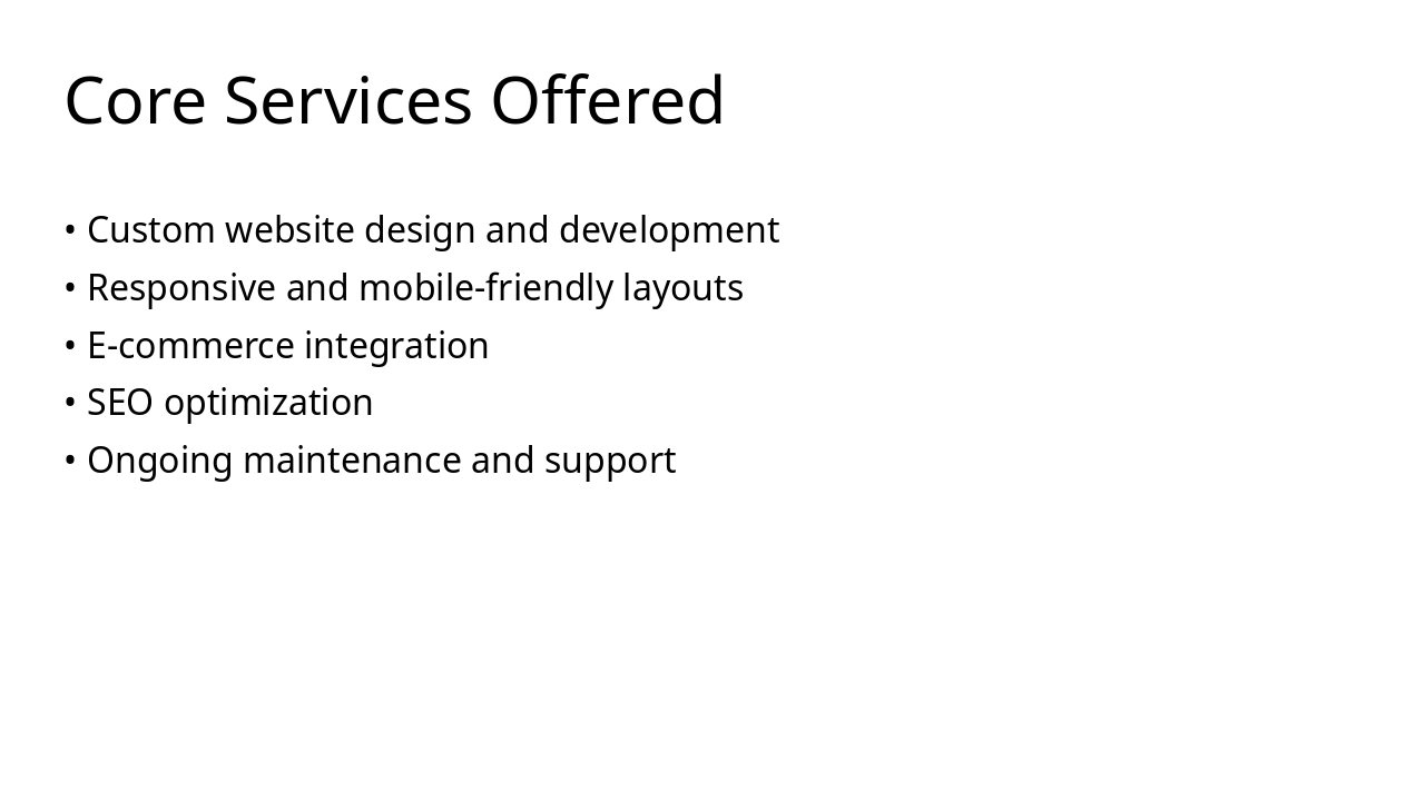 Slide 4 - Core Services Offered