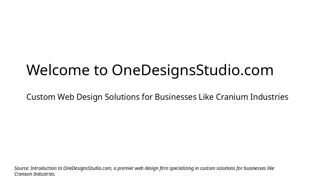 Elevate Cranium with OneDesignsStudio