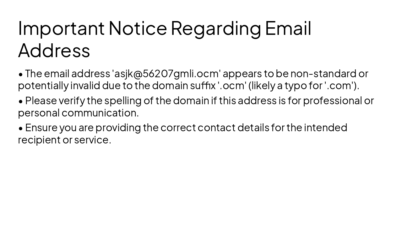Slide 2 - Important Notice Regarding Email Address
