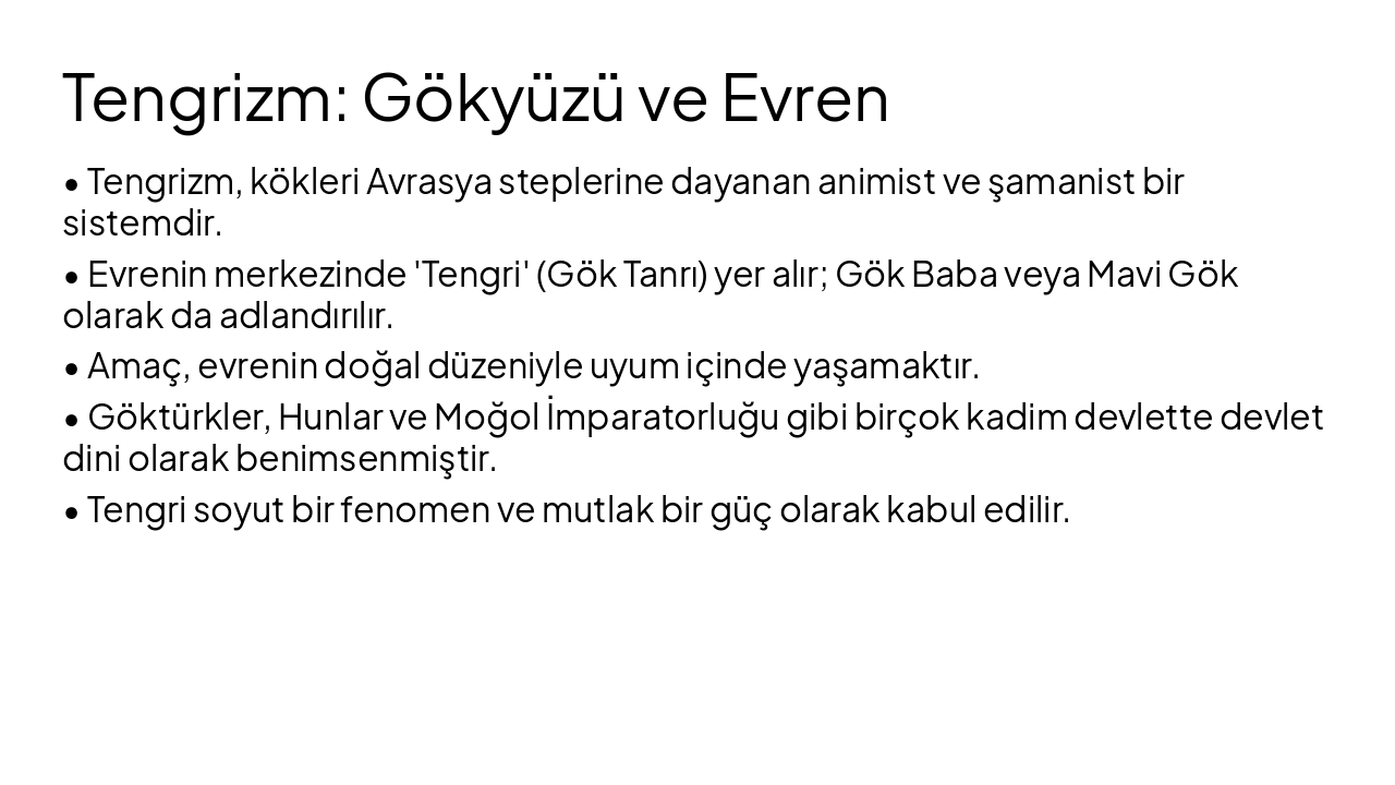 Slide 6 - Tengrizm: Gökyüzü ve Evren