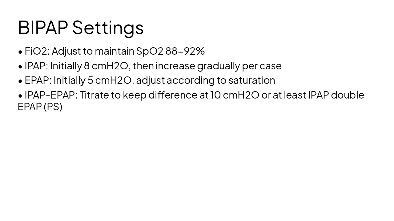 Slide 11 - BIPAP Settings