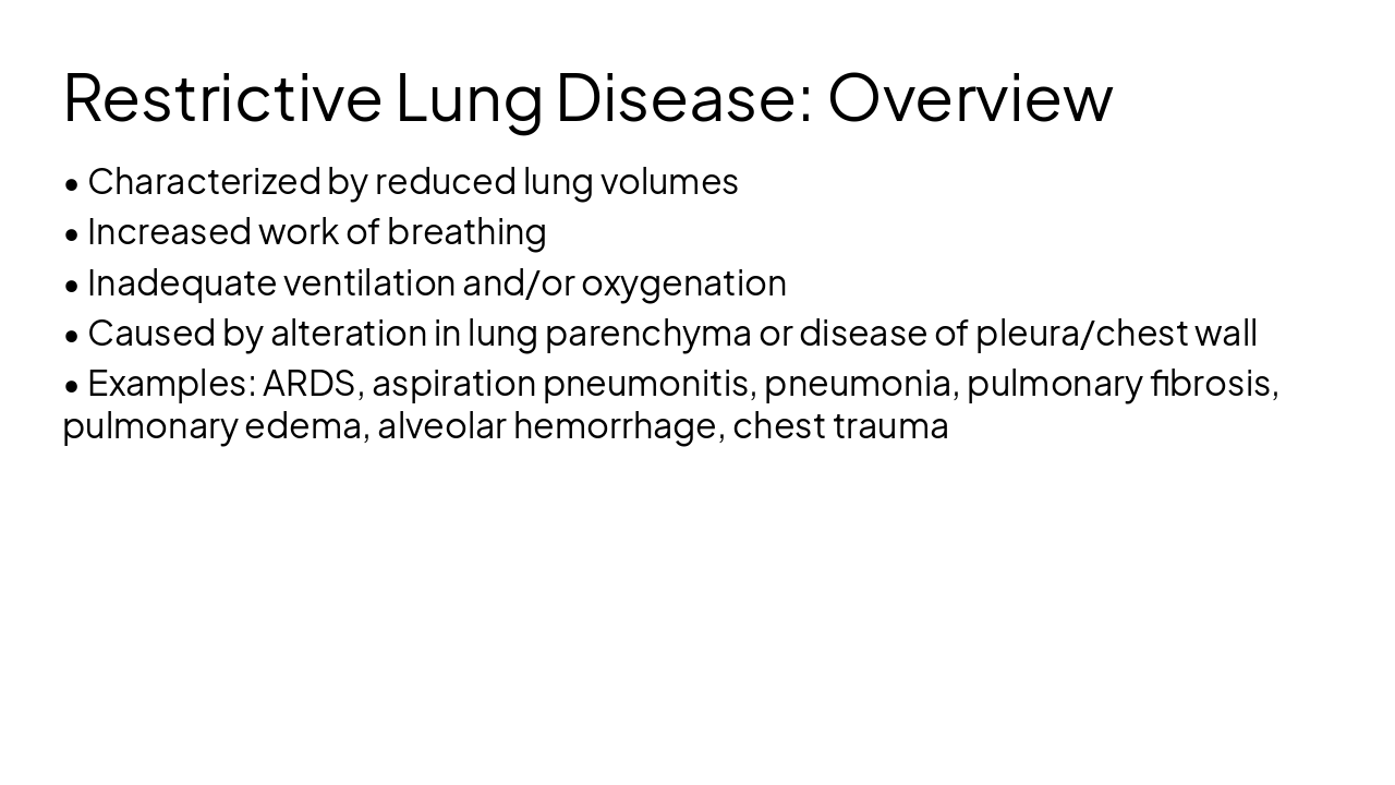 Slide 4 - Restrictive Lung Disease: Overview