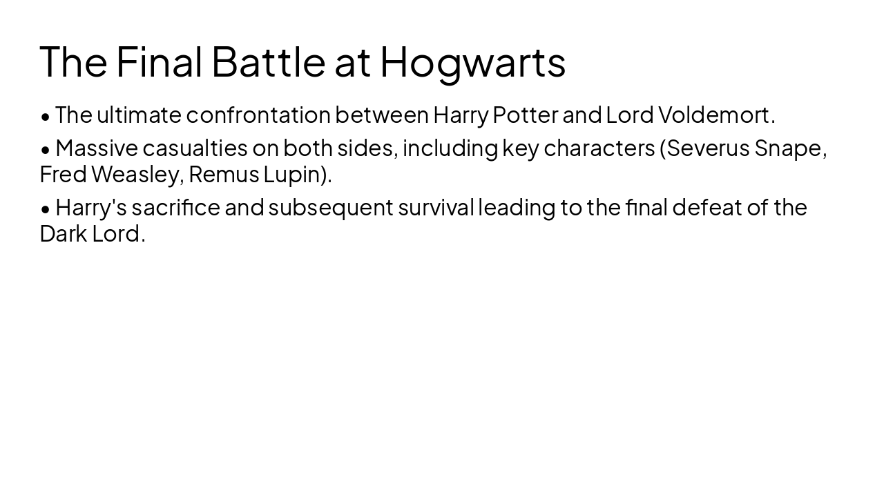 Slide 7 - The Final Battle at Hogwarts