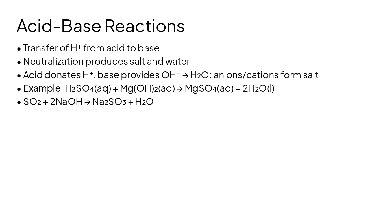 Slide 8 - Acid-Base Reactions
