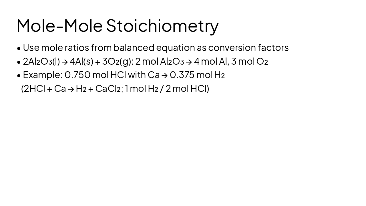 Slide 14 - Mole-Mole Stoichiometry