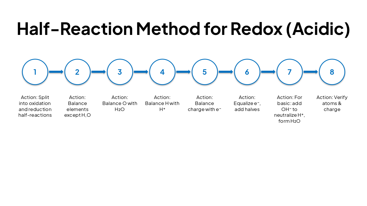 Slide 12 - Half-Reaction Method for Redox (Acidic)