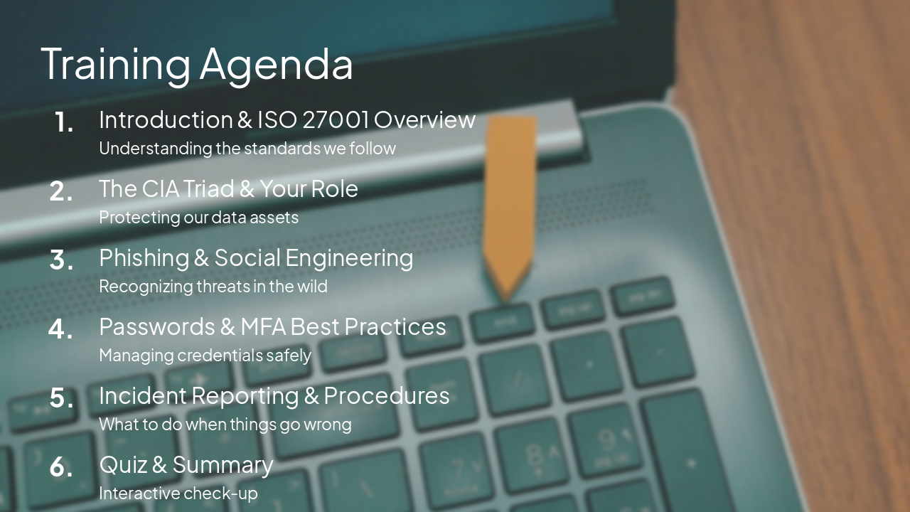 Slide 2 - Training Agenda
