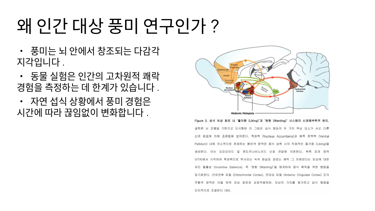 Slide 4 - 왜 인간 대상 풍미 연구인가?