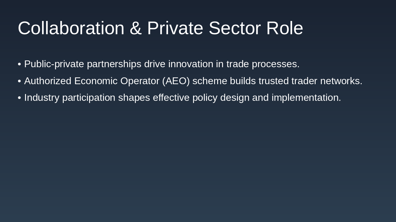 Slide 12 - Collaboration & Private Sector Role
