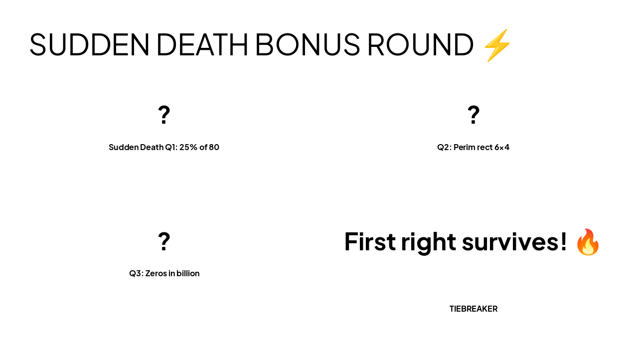 Slide 20 - SUDDEN DEATH BONUS ROUND โก