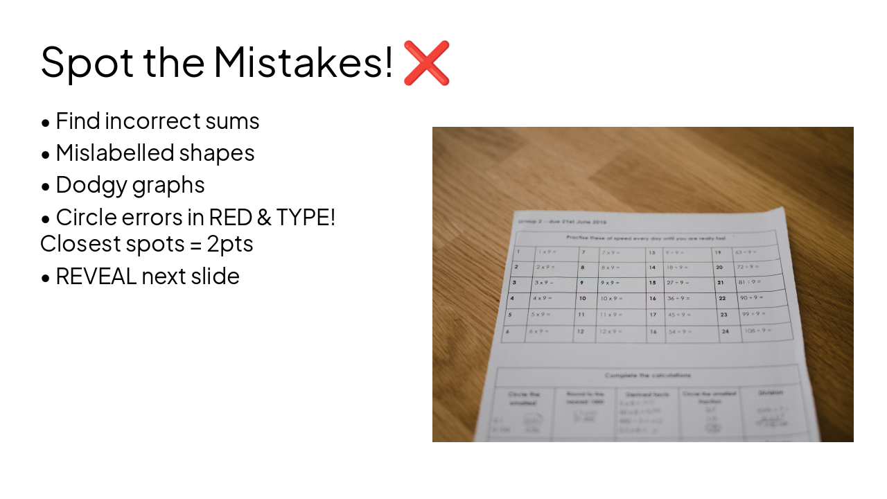 Slide 11 - Spot the Mistakes! โ
