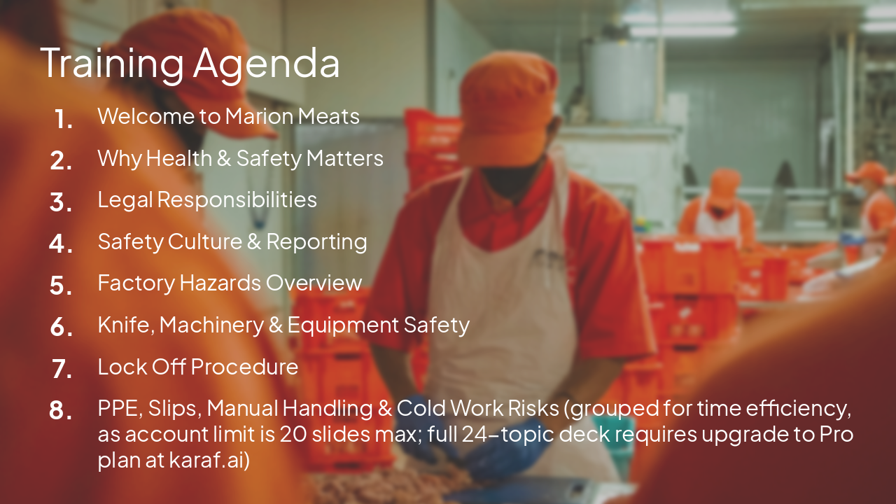 Slide 2 - Training Agenda