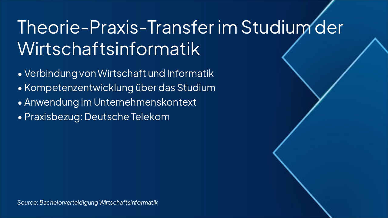 Theory-Practice Transfer in BizInfo (42 chars)