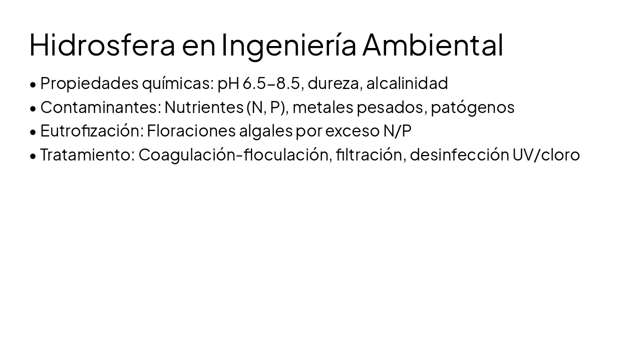 Slide 11 - Hidrosfera en Ingeniería Ambiental
