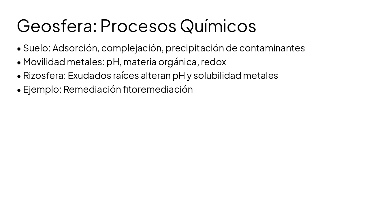 Slide 13 - Geosfera: Procesos Químicos