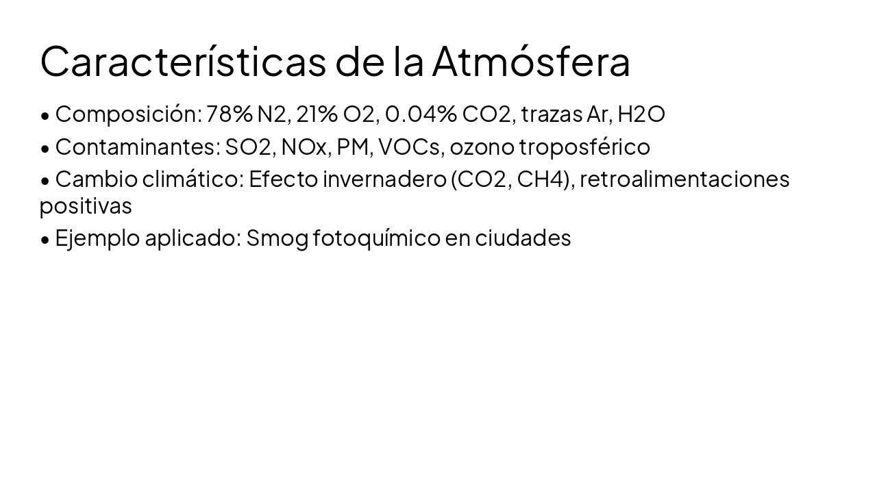 Slide 8 - Características de la Atmósfera