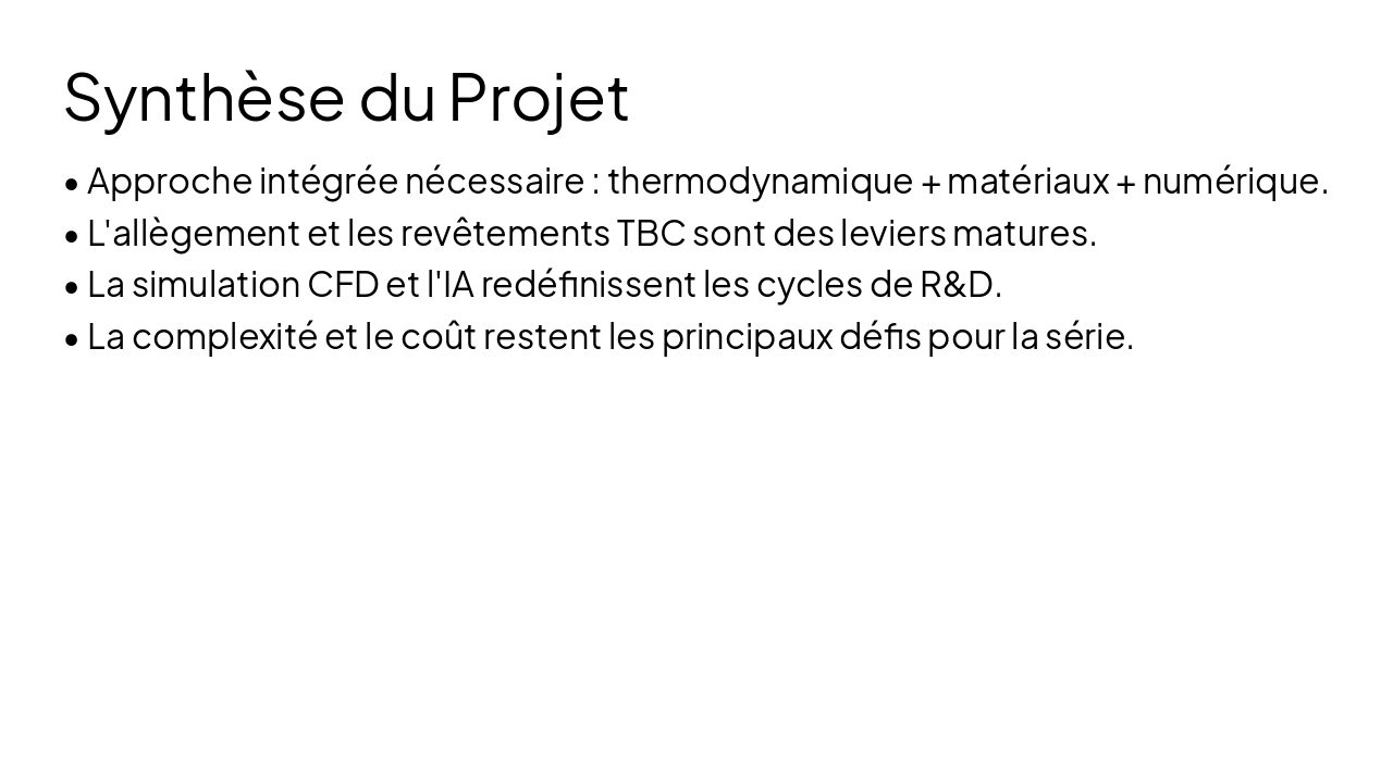 Slide 17 - Synthèse du Projet