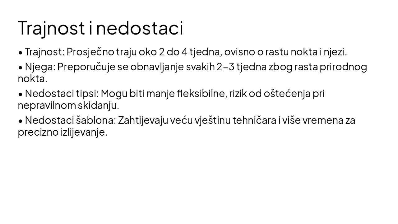 Slide 6 - Trajnost i nedostaci