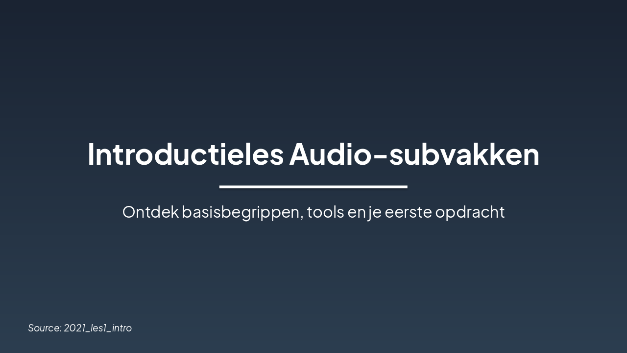 Audio Intro: Welkom bij Subvakken