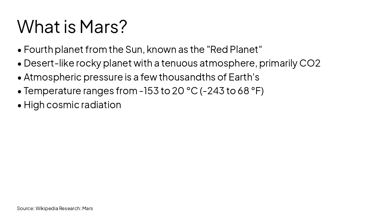 Slide 4 - What is Mars?