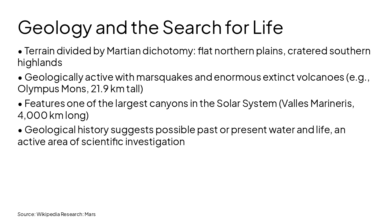 Slide 7 - Geology and the Search for Life