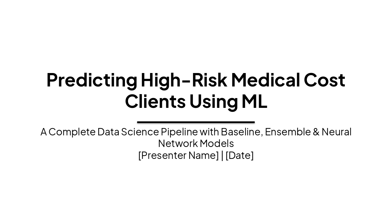 ML Pipeline Predicts High-Risk Medical Costs