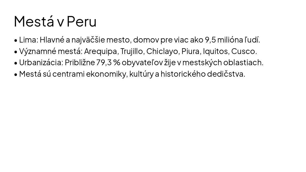 Slide 7 - Mestá v Peru