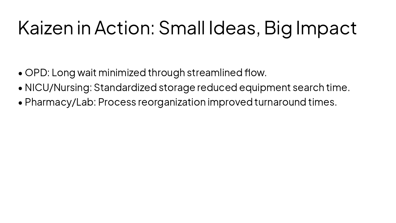 Slide 4 - Kaizen in Action: Small Ideas, Big Impact