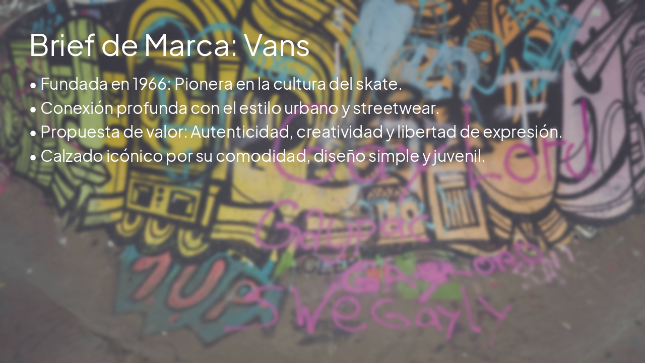 Slide 2 - Brief de Marca: Vans